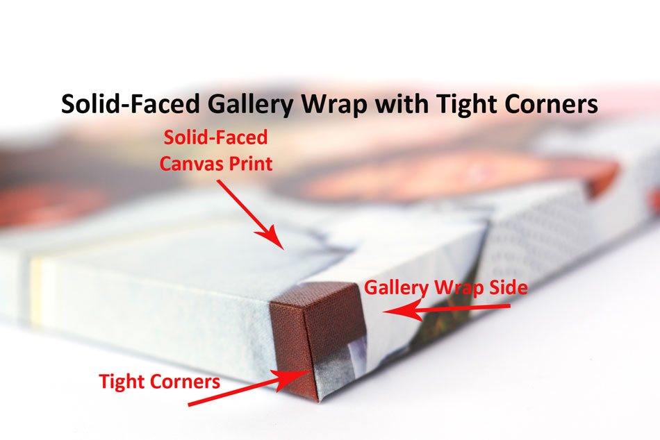 Tight Corners Demonstrated On A Canvas Gallery Wrap With Mirror Edge